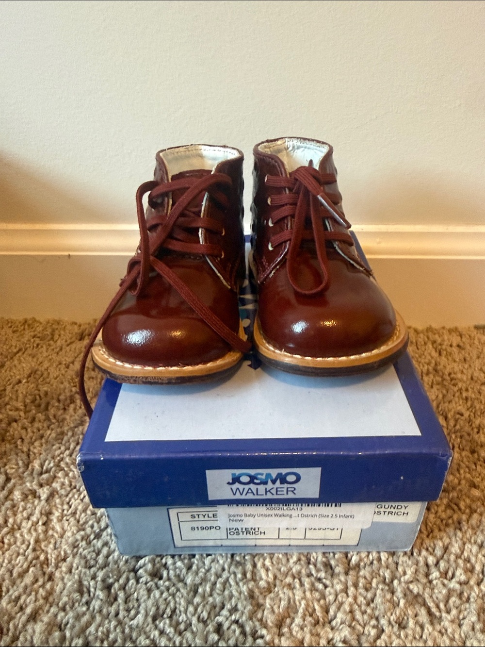 Josmo Burgundy Toddler Lace-Up Walker Shoes